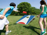 3'x2' Cornhole Board Set with 8 Bean Bags, Foldable Portable Outdoor Tossing Game BlueRedWhite 36988596