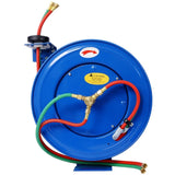 Welding Hose Reel Retractable 1/4 Inch x 50Foot Twin Oxygen Acetylene Rubber Hoses STD Duty Max W465140589