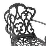 Cast Aluminum Patio Dining Chair 2PCS With Black Frame and Cushions In Random Colors W1710P166005