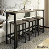 TOPMAX Counter Height Extra Long Dining Table Set with 3 Stools Pub Kitchen Set Side Table with WF198129AAE