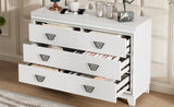 ZUN Elegant Dresser with Metal Handle and Sparkling Shiny Decoration, Storage Cabinet with 6 Drawers for WF531201AAK