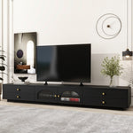 ZUN Luxurious TV Stand with Fluted Glass Doors, Elegant and Functional Media Console for TVs Up to 95'', 19596707