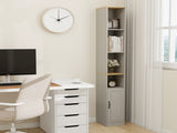 72" Tall Slim Storage Cabinet, 6-Tier Narrow Freestanding Bathroom Cabinet with 1 Door and 2 86929190