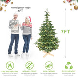 Artificial 8ft Green LED-lit Christmas Tree with 1307PE/PVC Mixed Branch Tips,Hinged Premium & 20522979