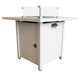 30 Inch White Steel Propane/natural Gas Firepit Table B120142358