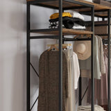 ZUN Independent wardrobe manager, clothes rack, multiple storage racks and non-woven drawer, bedroom 85887356