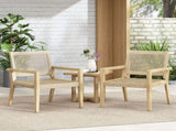 Outdoor Wicker and Acacia Wood Club Chairs, Set of 2, Light Multibrown and Light Brown, 34'' H X 74228.00MLBRN