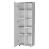 FM FURNITURE Harman Multistorage Kitchen Pantry with 1 door and 5 open shelves, White B128P321072