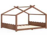 Queen House Floor Bed with Support Slats, Solid Wood House Bed Frame for Kids, No Box Spring Needed W1580P438812