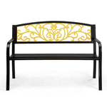 ZUN 50" Iron Outdoor Courtyard Decoration Park Leisure Bench 16427178