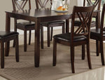 ZUN 7-Pc Dinette Set Brown Espresso Finish Rectangular Table PU Upholstered Chairs Transitional Dining B011P184937