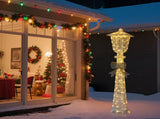 5FT Lighted Lamp Post with Bowknot Christmas Decorations, Pre-lit Holiday Decor with 110 Warm White 66775810