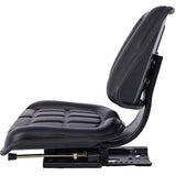Tractor Seat w/ Backrest Black Slide Track Steel/PVC Compact Mower W46577688