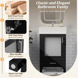 20-Inch bathroom vanity with ceramic sink and ample storage - ideal for small bathrooms WF324691AAB
