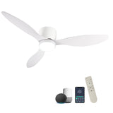 52" Smart Flush Mount Ceiling Fans with Lights Remote,Quiet DC Motor,Outdoor Indoor Low Profile W2352P316021
