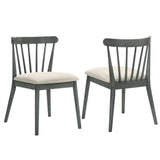 2 Pieces Set Dining Side Chair Rustic Modern Farmhouse Design Retro Design Easy to Assembly W2537P214547