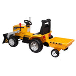 ZUN Kids Ride on Tractor with Trailer, 12V Battery Powered Electric Excavator for Kids with Remote T3067P244621