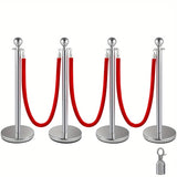 4Pcs Stanchions and Velvet Ropes,5 ft Red Velvet Rope Red Carpet Ropes and Poles Crowd Control 52236541