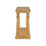 U_STYLE Vintage Wood Grain Console Table with Bottom Shelf and Four Vase Legs, Suitable for N711P256976O