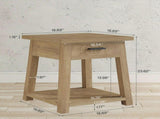 2 Tier End Table with Drawer Wooden Side Table with Shelf Storage 48118437