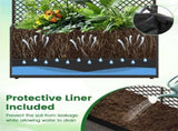 49" Brown PE Rattan Raised Garden Bed with Trellis Adjustable Foot Pads Outdoor Planter Box 00735475