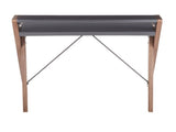 Archer Contemporary Desk in Walnut Wood with Grey Wood Top B202P223955