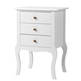 European Bedside Table-Three Pumps White 54506624