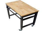 Workbench - 35" Wide Rolling Workbenches for Garage - Adjustable Height, Workshop Tool Bench, Metal W465P190957