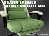Ergonomic Gaming Chair with Pocketed Spring Cushion, Breathable Fabric Computer Chair with Footrest, 46562165