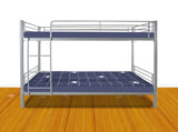 Iron Bed Bunk Bed with Ladder for Kids Twin Size Gray 40700088