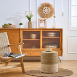 (SKU25251298Ottoman Poof, Natural Seagrass Poufs, Hand Weave Round Footstool, Pouffe Accent 74315377