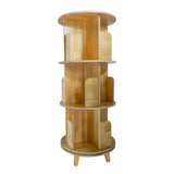 3-Layer Rotating Bookcase 360 Rotating Display Rack Pine Wood Rotating Bookshelf 17708512