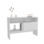 ZUN Console Table 31.8" H, with 2 Doors and 3 Shelves, White B097P250861