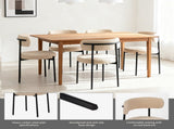 Medieval modern dining chair set, 4 pieces, round seat cushions, black metal legs, curved back 45820409