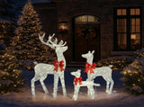 3-Piece Lighted Christmas Reindeer Set Outdoor Decorations, Weather Proof Sparkling Deer 84653913