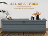 260 Gallon Metal Outdoor Deck Box Waterproof, Extra Large Patio Storage Box with Lockable Storage 02774007