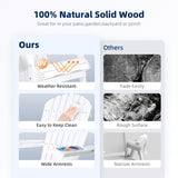 Wood Lounge Patio Chair for Garden Outdoor Wooden Folding Embossed Adirondack Chair Set of 2 Solid 07994033