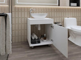 White Bathroom Vanity with Integrated Sink and Faucet B062P303928