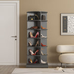 ZUN Grey 360 Rotating shoe cabinet 6 layers W1320140918