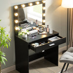 ZUN Vanity Desk with Mirror and Lights, Dressing Table with Large Drawer, 1 Level Storage Dresser & 3 45309673