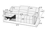Plush Relax 1pc Manual Motion Sofa Only Black Color Bonded Leather 3-Seat Couch Armrest Cushion B011P205577