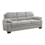 ZUN Plush Seating Comfortable Sofa 1pc Gray Textured Fabric Channel Tufting Solid Wood Frame Modern B011P214025