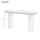 U_STYLE Chic, Elegant and Luxurious Acacia Veneer Console Table,Suitable for Entryway, Hallway, N711P235894B