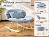 25.59"W x 33.66"D x 29.53"H Indoor Teddy Fabric Rocking Chair, Soft Fluffy Lounge Rocker with White 70114682