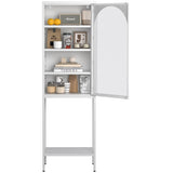 Metal Glass Door Display Storage Cabinet - 5-Tier Cube Bookshelf Storage Cabinet with 3 Adjustable W2735P186328