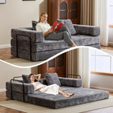 Floor,Compression Sofa,Convertible Floor Sofa Bed-with Pillow Back Support Armrest,Comfy Futon 29437256