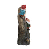 8.3x4.7x13.8" Decorative Woodland Gnome Water Fountain with LED Light, Brown W2078138941