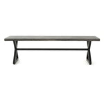 ZUN Outdoor Aluminum Dining Bench with Steel Frame, Grey / Black 61625.00BGRYMP1