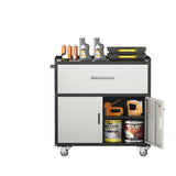 Metal garage cabinets, rolling tool cart boxes with wheels T3421P312355