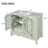 36" Bathroom Cabinet with Waffle Texture Doors, Bathroom Vanity with Four Drawers and Two N710P280025C